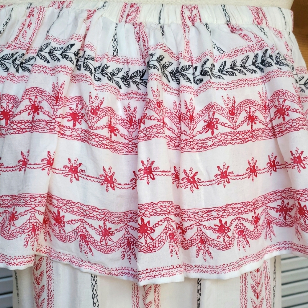 Elan for Nordstrom Off-Shoulder White,Red Floral Sun Dress,Size M - Picture 2 of 6
